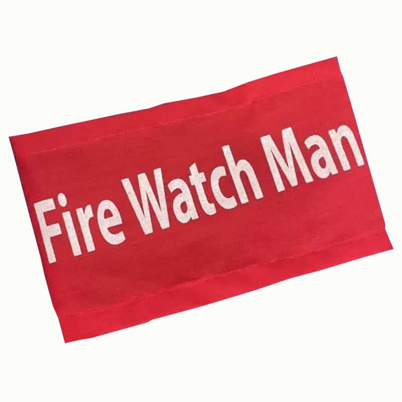 ปลอกแขนผ้า สีแดง สกรีน FIRE WATCH MAN