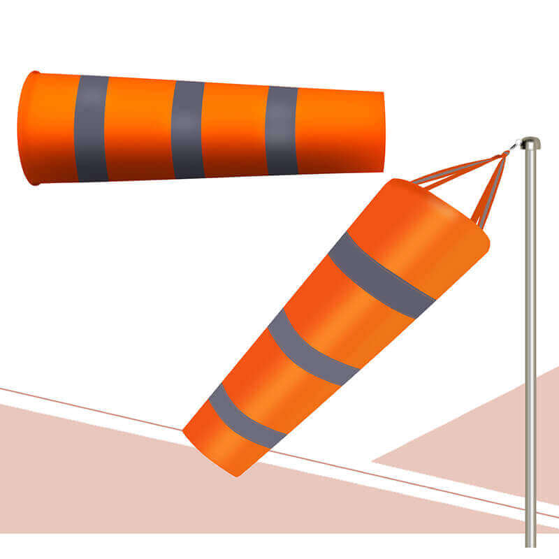 ถุงลมบอกทิศทาง ธงบอกทิศทางลม 150cm Windsock สีส้ม